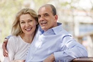happy couple outdoors