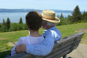 older couple on bench