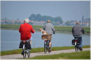 senior men on bikes