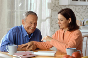 older couple at kitchen table
