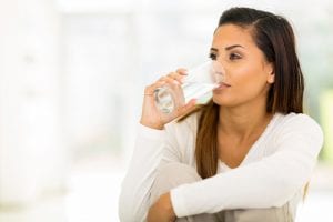 woman drinking water